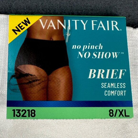 Vanity Fair Women's Size XL 8 Panty Brief No Show No Pinch White New With Tags - Picture 5 of 9